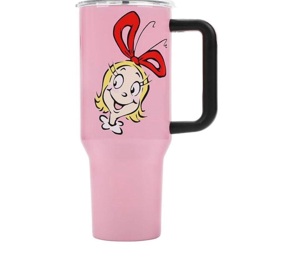 The Grinch Cindy Lou Who 40 oz Pink Stainless Steel Tumbler Cup Mug Dr Seuss